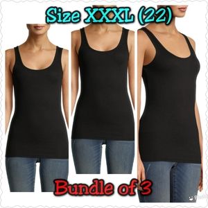 Bundle of 3 Ribbed Fitted Tank Tops XXXL